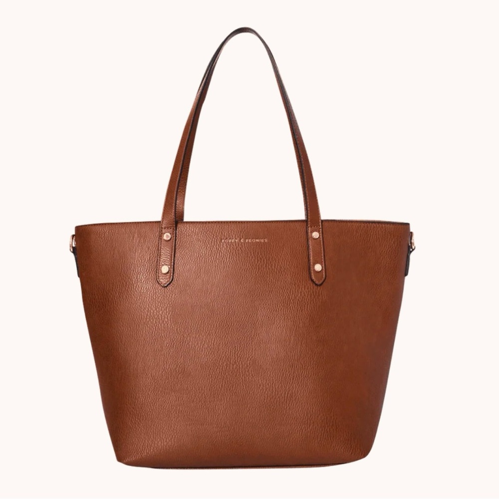 Poppy & Peonies Go-Getter Tote in Chestnut